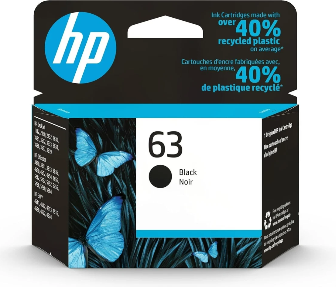 Cartucho HP  63  NEGRO